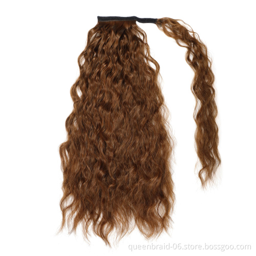 Curly Ponytail Natural Wrap On Clip Hair Extensions for Women False Hair Horse Tail Heat Resistant Synthetic Hair Piece